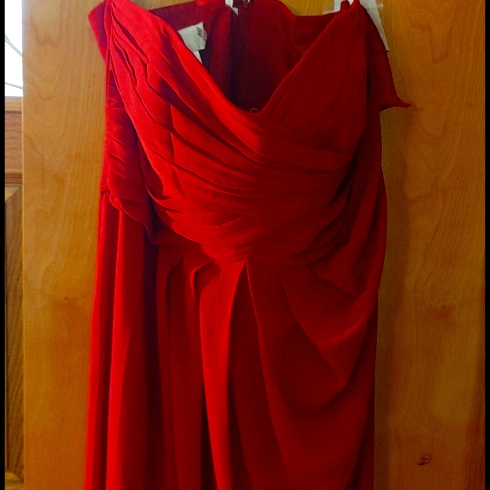 Davids bridal apple red bridesmaid dress